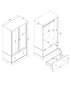 Cotswold 2 Mirror Door, 1 Drawer Wardrobe Antique Waxed Pine  (DHD) Image 7