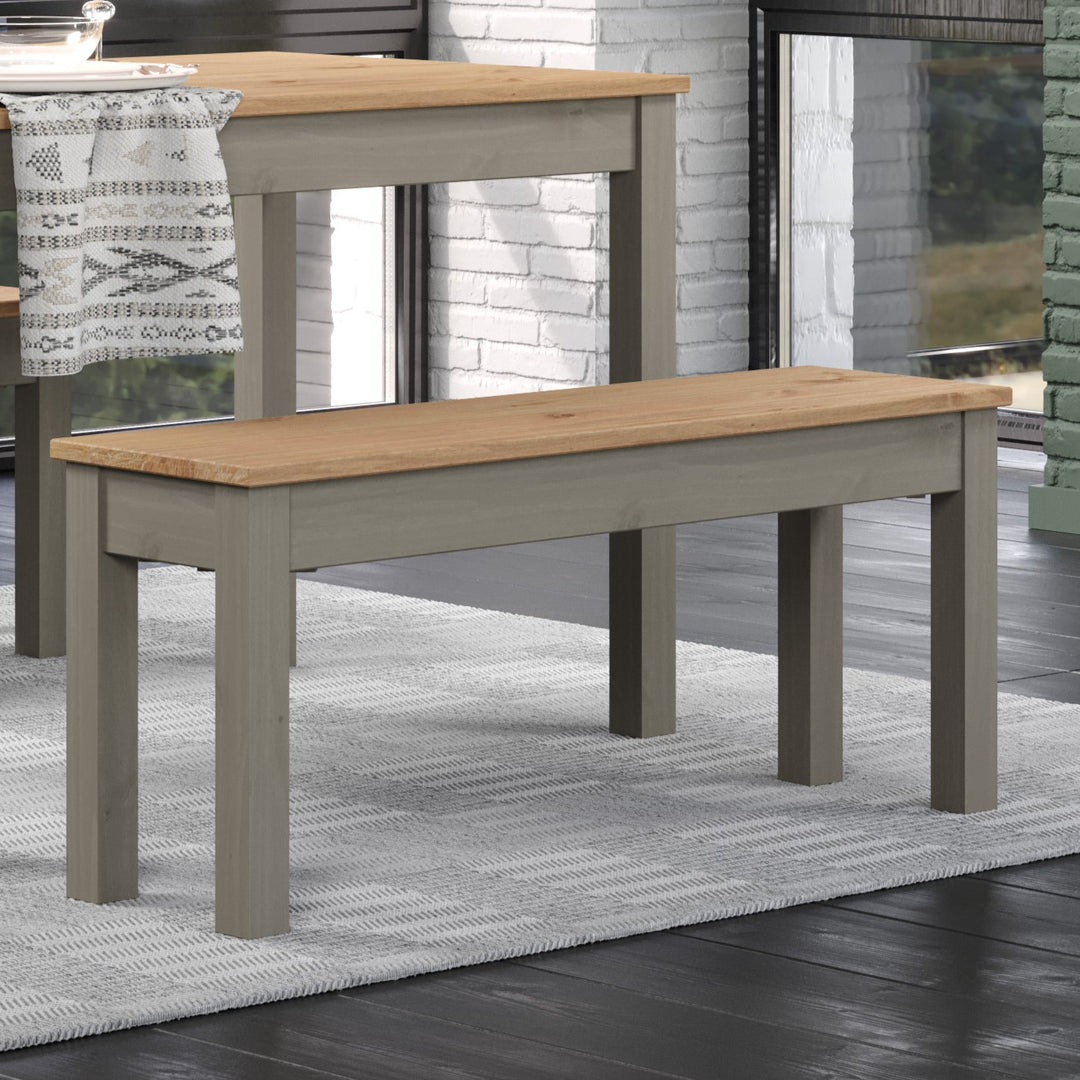Linea Linea Bench For 1200Mm Table Grey Antique Waxed Pine (DHD) Image 4