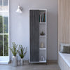 Dallas Tall Storage & Display Cabinet White Carbon Grey Oak (DHD) Image 4