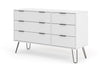 Augusta White 3+3 Drawer Wide Chest Of Drawers White    (DHD) Image 1