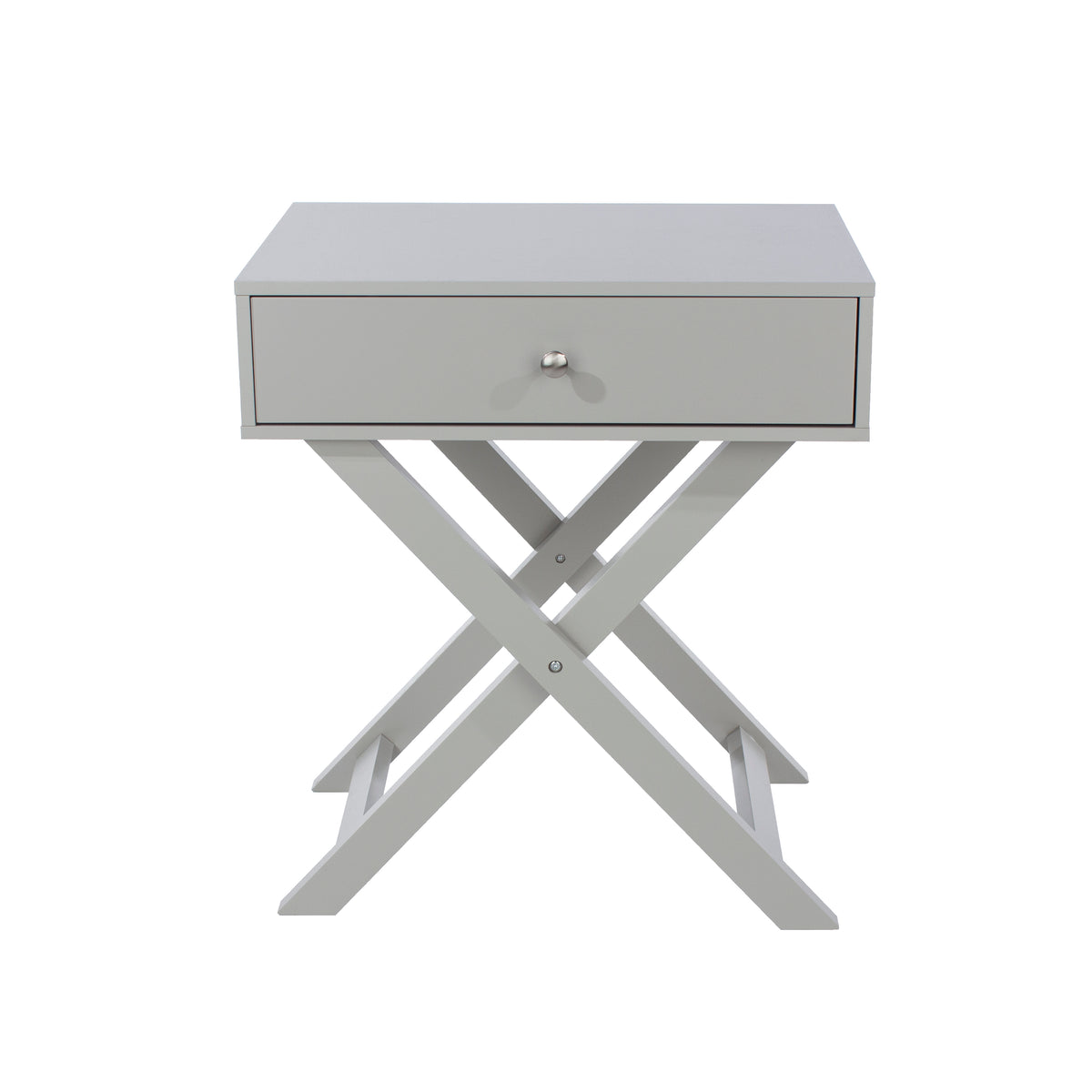Options Grey X Leg  1 Drawer Petite Bedside Cabinet Grey  (DHD) Image 2
