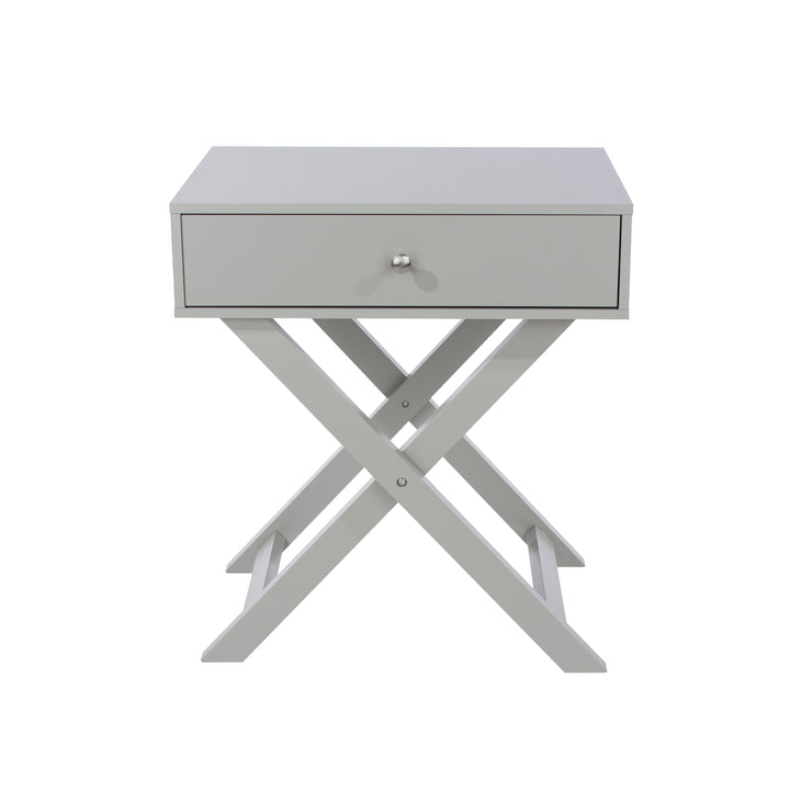 Options Grey X Leg  1 Drawer Petite Bedside Cabinet Grey  (DHD) Image 2