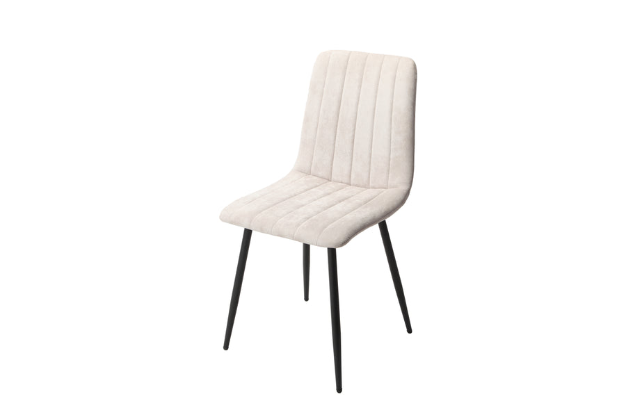 Aspen Straight Stitch Natural Dining Chair, Black Tapered Legs (Pair) Natural Black (DHD) Image 1