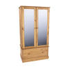 Cotswold 2 Mirror Door, 1 Drawer Wardrobe Antique Waxed Pine  (DHD) Image 3