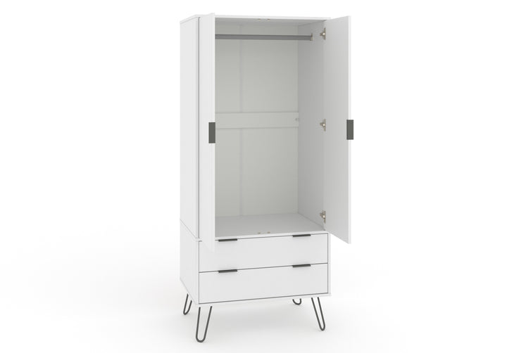 Augusta White 2 Door, 2 Drawer Wardrobe White    (DHD) Image 5