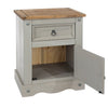 Corona Grey 1 Door, 1 Drawer Bedside Cabinet  Grey Wax Antique Waxed Pine (DHD) Image 4