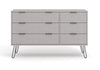 Augusta Grey 3+3 Drawer Wide Chest Of Drawers Grey   (DHD) Image 2