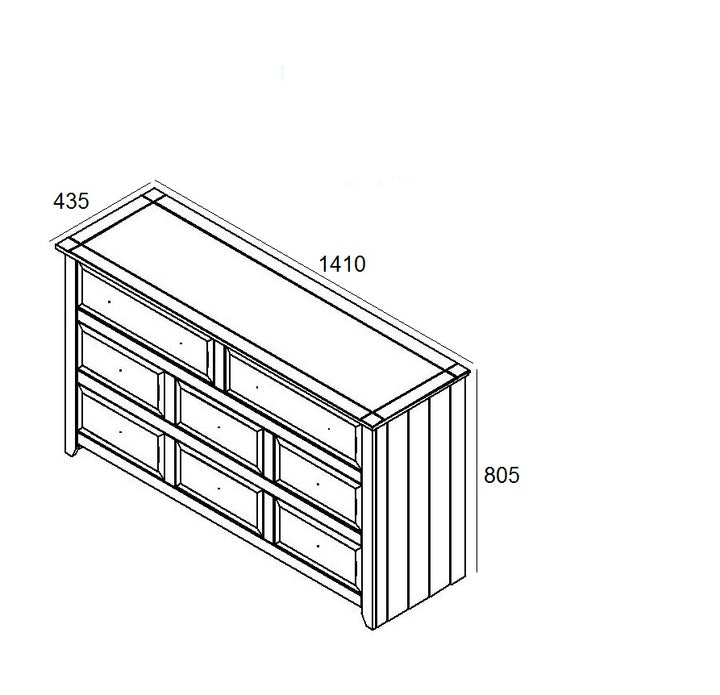Capri 6+2 Drawer Large Chest White Antique Waxed Pine (DHD) Image 7