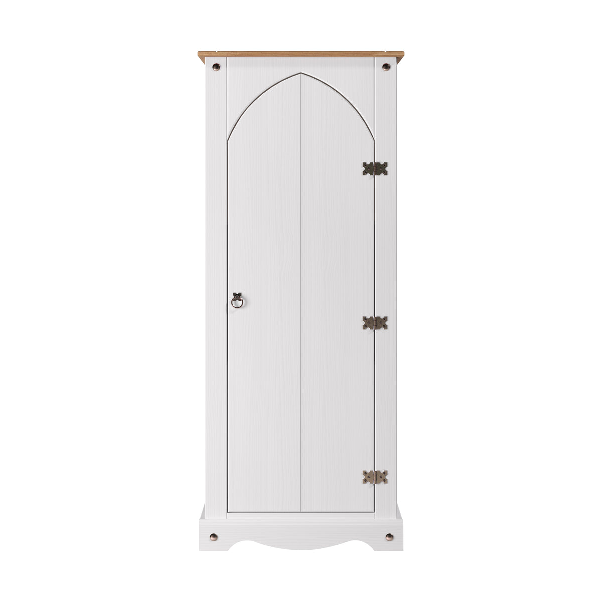 Corona White Vestry Cupboard  White Wax Antique Waxed Pine (DHD) Image 2