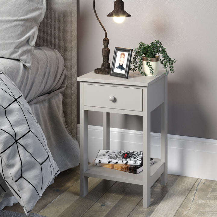 Options Grey Shaker, 1 Drawer Petite Bedside Cabinet Grey  (DHD) Image 5