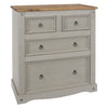 Corona Grey 2+2 Drawer Chest  Grey Wax Antique Waxed Pine (DHD) Image 3