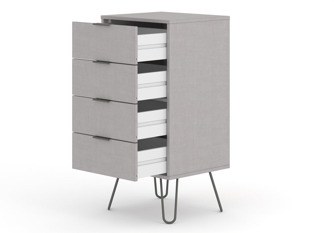 Augusta Grey 4 Drawer Narrow Chest Of Drawers Grey   (DHD) Image 4