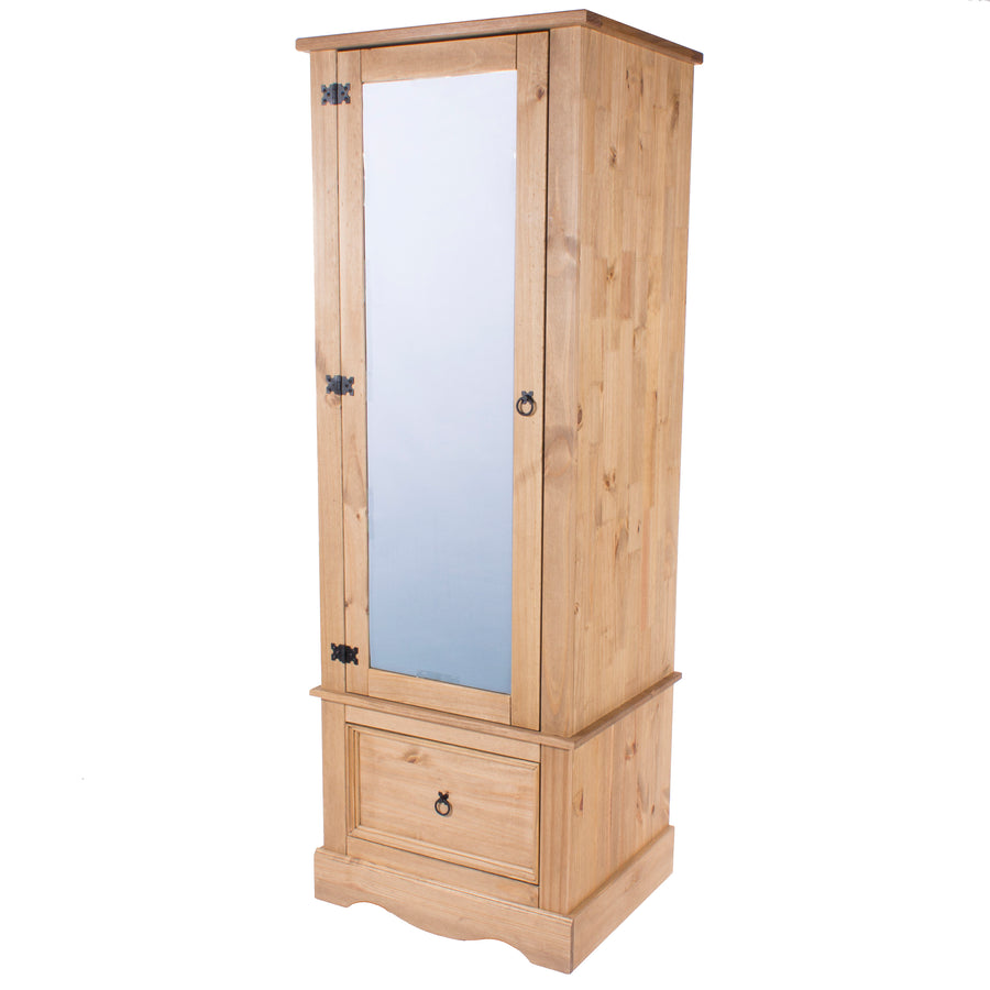 Corona Armoire With Mirrored Door Antique Waxed Pine  (DHD) Image 1