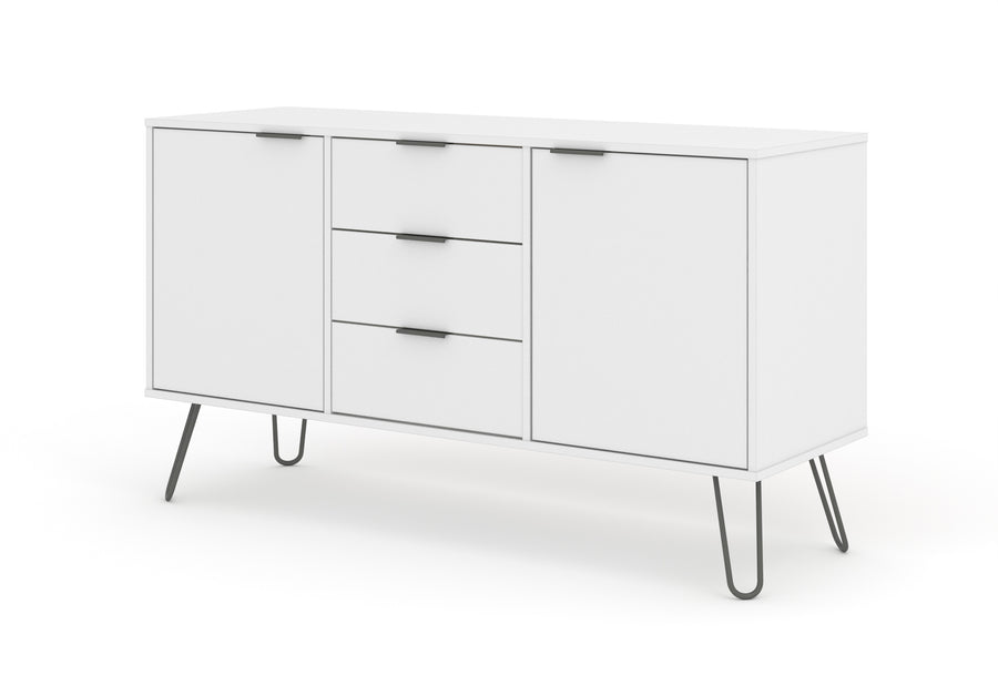 Augusta White Medium Sideboard With 2 Doors, 3 Drawers  White    (DHD) Image 1