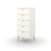 Augusta Curve 5 Drawer Narrow Chest White Silver (DHD) Image 1