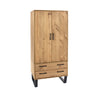 Texas 2 Door, 2 Drawer Wardrobe Antique Waxed Pine Black (DHD) Image 3