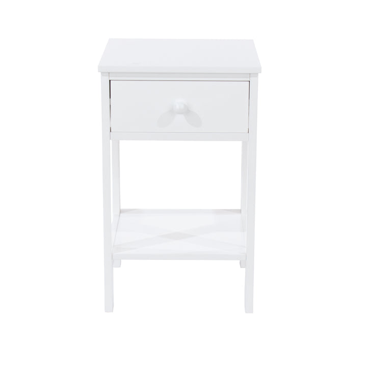 Options White Shaker, 1 Drawer Petite Bedside Cabinet White  (DHD) Image 2