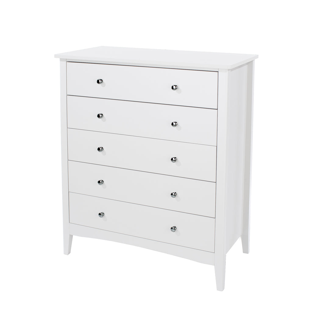 Como White 5 Drawer Chest White  (DHD) Image 1