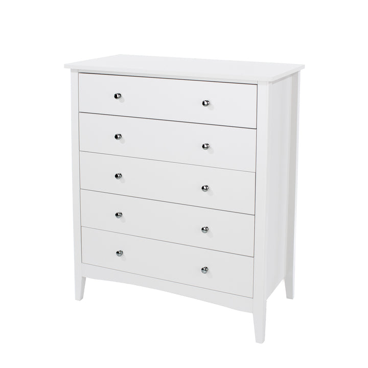 Como White 5 Drawer Chest White  (DHD) Image 1