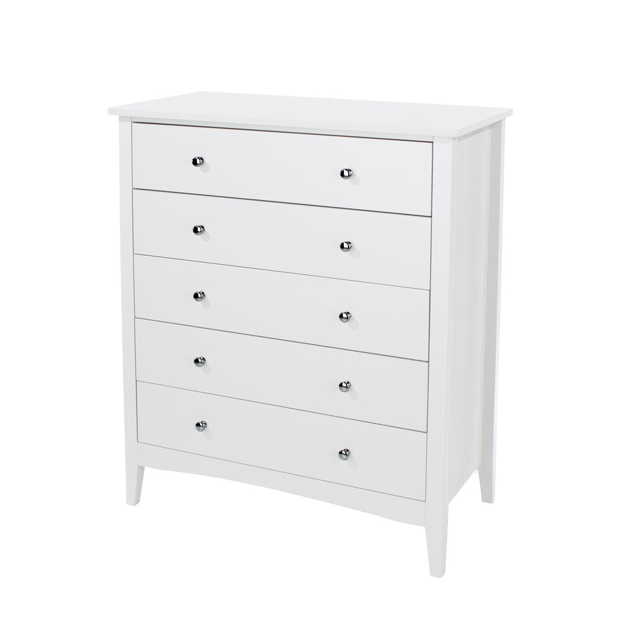 Como White 5 Drawer Chest White  (DHD) Image 1