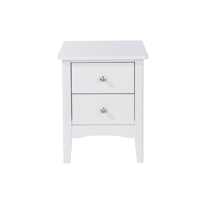 Como White 2 Petite Drawer Bedside Cabinet  White  (DHD) Image 2