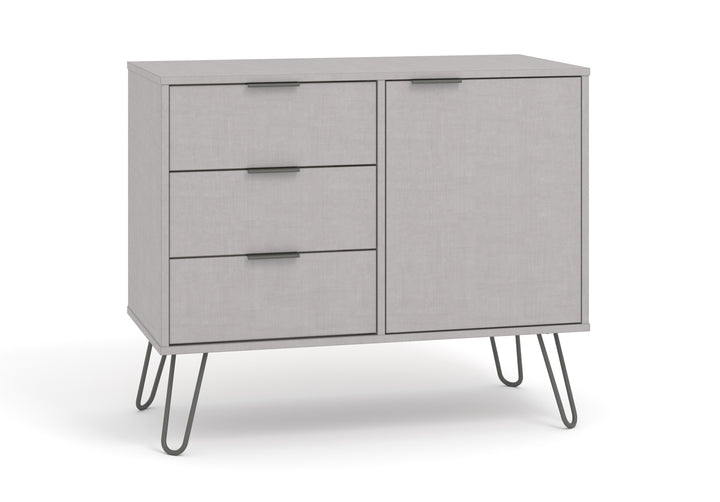 Augusta Grey Small Sideboard With 1 Doors, 3 Drawers Grey   (DHD) Image 3