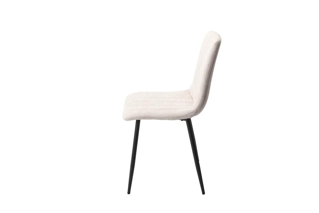 Aspen Straight Stitch Natural Dining Chair, Black Tapered Legs (Pair) Natural Black (DHD) Image 3