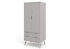 Augusta Grey 2 Door, 2 Drawer Wardrobe Grey   (DHD) Image 1