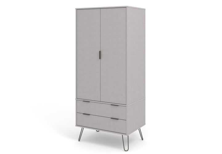 Augusta Grey 2 Door, 2 Drawer Wardrobe Grey   (DHD) Image 1