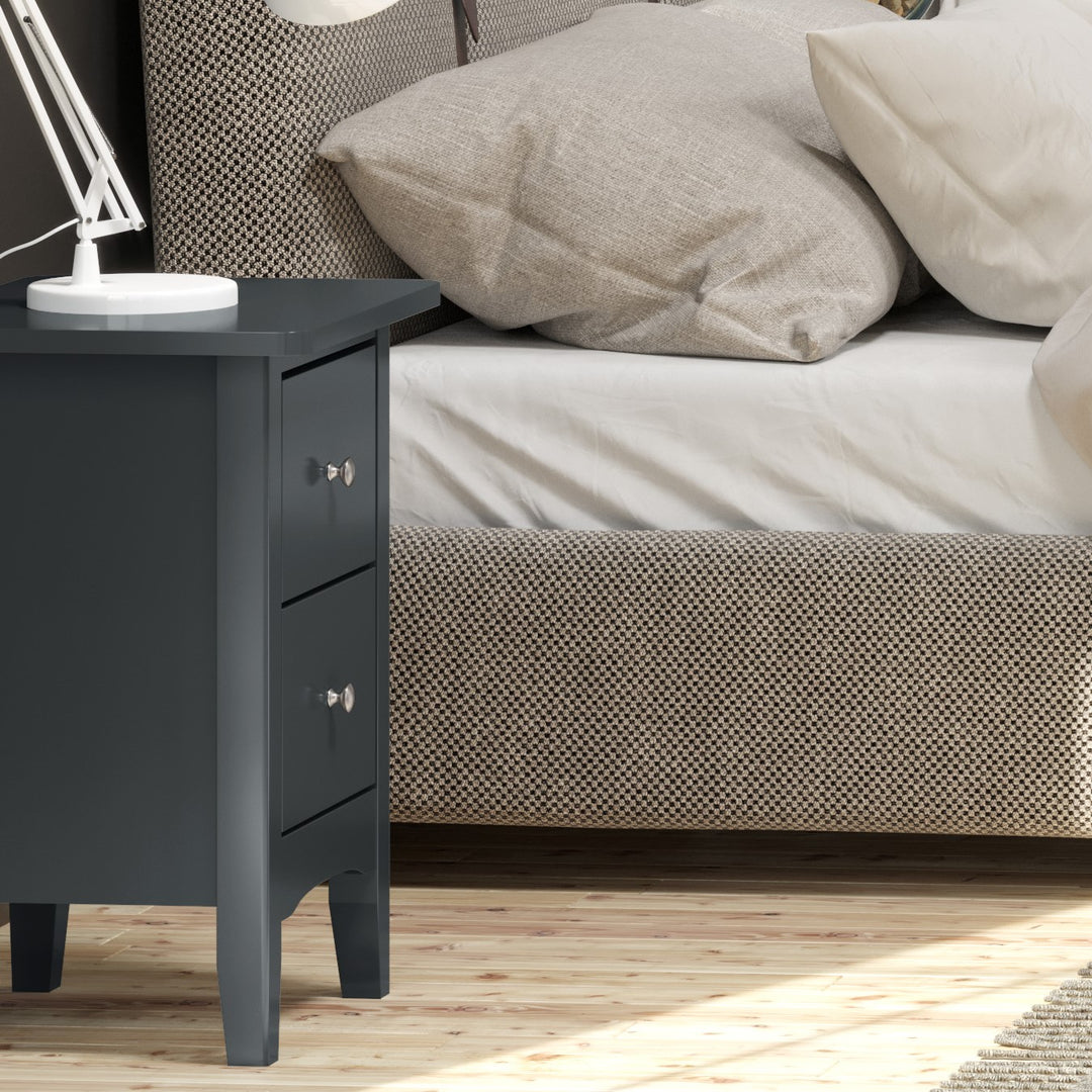Como Blue 2 Drawer Bedside Cabinet  Blue  (DHD) Image 5