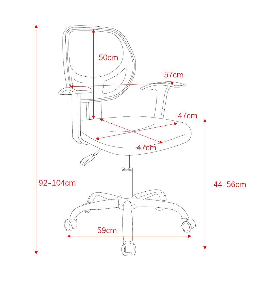 Loft Home Office Home Office Chair In Black Mesh Back, Orange Fabric Seat With Chrome Base Black Orange (DHD) Image 3