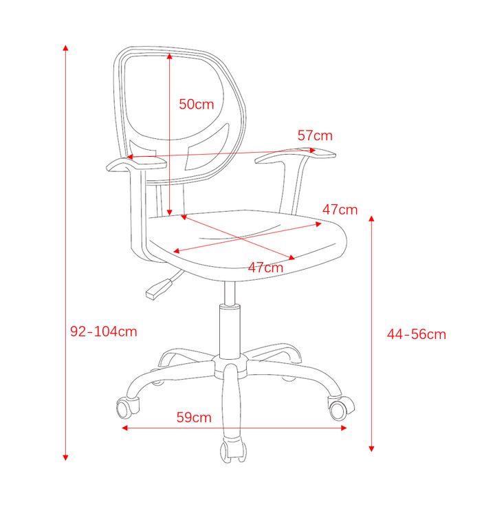Loft Home Office Home Office Chair In Black Mesh Back, Orange Fabric Seat With Chrome Base Black Orange (DHD) Image 3