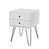 Options White Telford, White & Metal 2 Drawer Bedside Cabinet White Black (DHD) Image 1