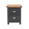 Dunkeld 2 Drawer Bedside Cabinet Midnight Blue Antique Oak Effect Wax (DHD) Image 2