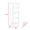 Manhattan Tall Bookcase, With 2 Doors Bleached Pine Grey Stone (DHD) Image 6