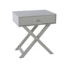 Options Grey X Leg  1 Drawer Petite Bedside Cabinet Grey  (DHD) Image 3