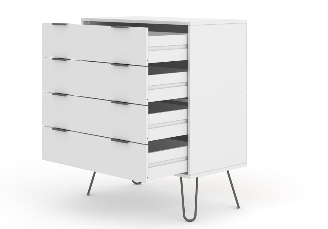 Augusta White 4 Drawer Chest Of Drawers White    (DHD) Image 4