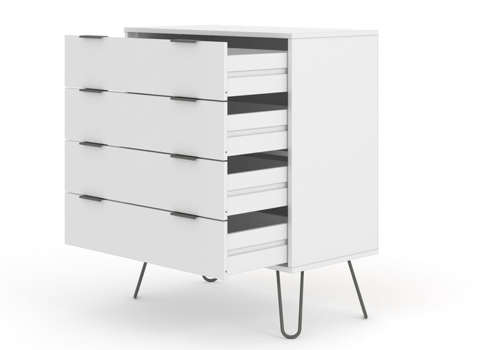 Augusta White 4 Drawer Chest Of Drawers White    (DHD) Image 4