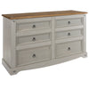 Corona Grey 3+3 Drawer Wide Chest  Grey Wax Antique Waxed Pine (DHD) Image 3