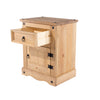 Corona 1 Door, 1 Drawer Bedside Cabinet  Antique Waxed Pine  (DHD) Image 3
