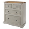 Corona Grey 2+2 Drawer Chest  Grey Wax Antique Waxed Pine (DHD) Image 1
