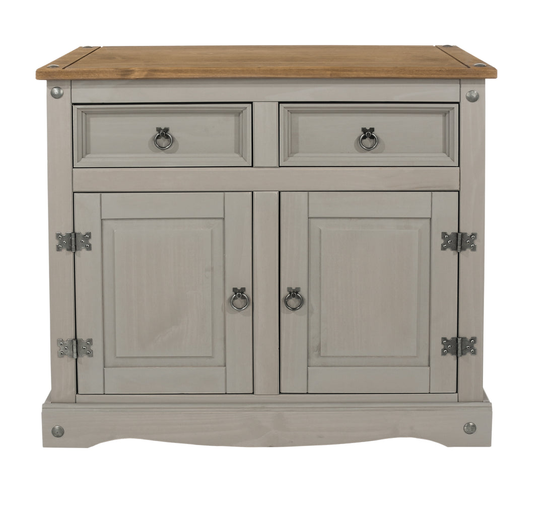 Corona Grey Small Sideboard Grey Wax Antique Waxed Pine (DHD) Image 2