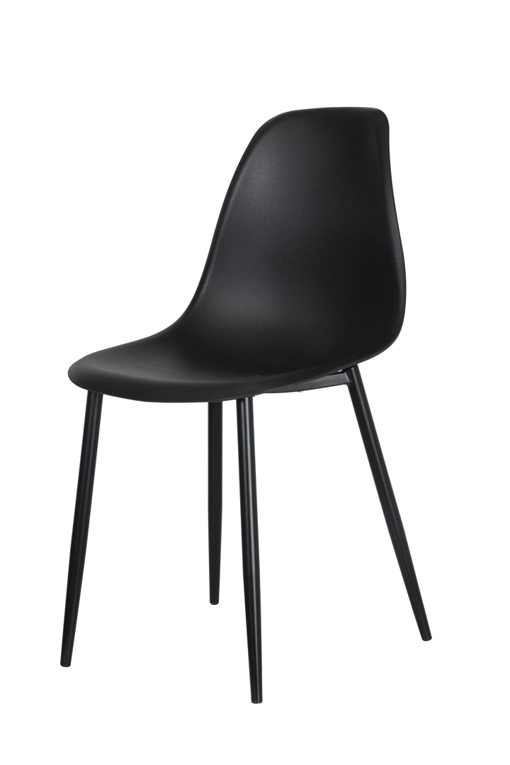 Aspen Curve Chair Black Plastic Seat With Black Metal Legs (Pair) Black  (DHD) Image 1