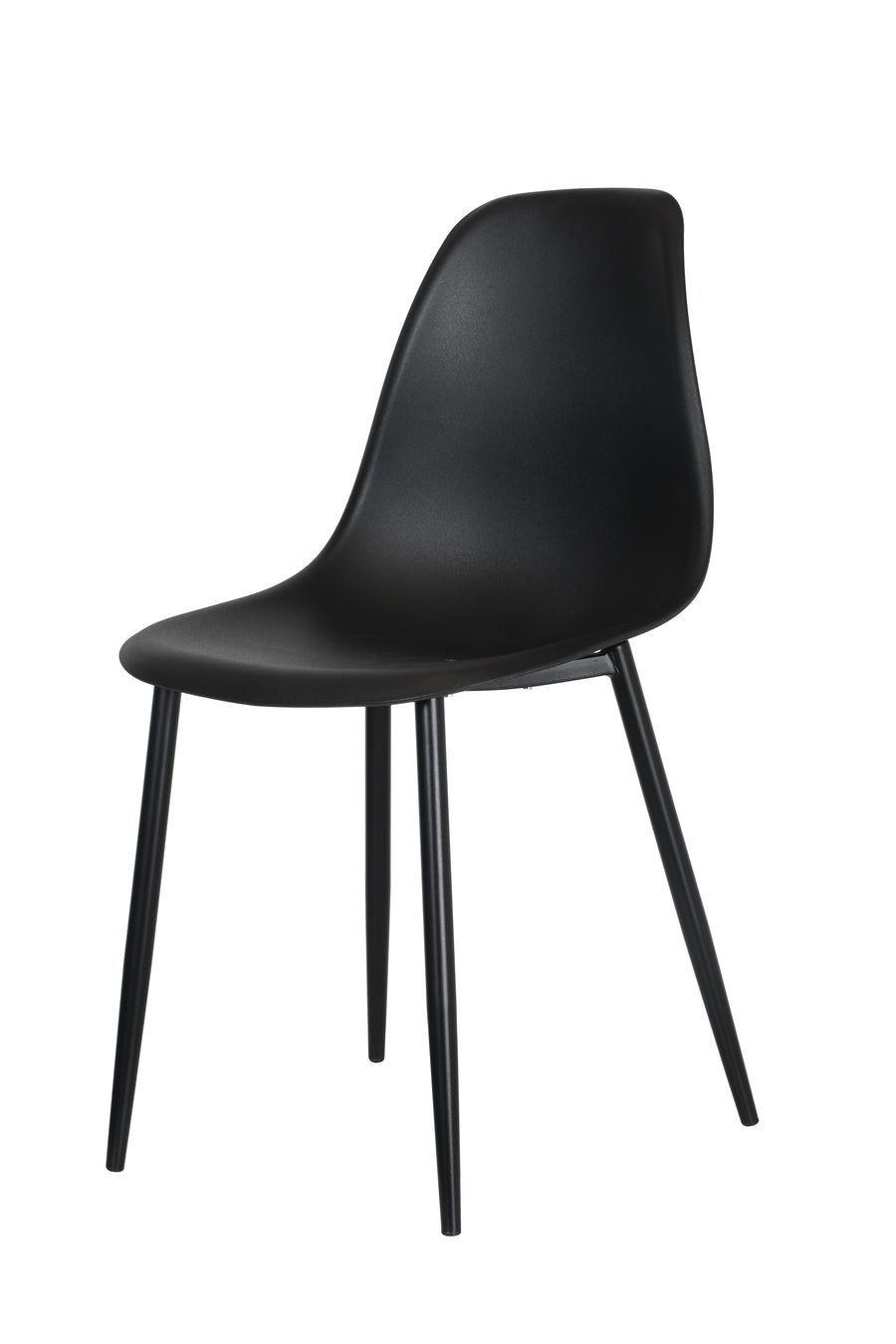 Aspen Curve Chair Black Plastic Seat With Black Metal Legs (Pair) Black  (DHD) Image 1