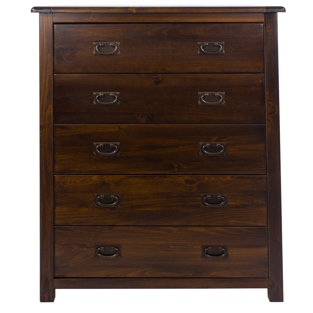 Boston 5 Drawer Chest Dark Brown  (DHD) Image 2