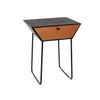 Options Apollo Metal 1 Drawer Bedside Cabinet, Copper Drawer, Black Cabinet, Handle And Legs Black Copper (Self Assembly) (DHD)