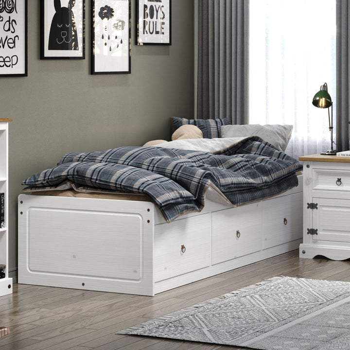 Corona White Cabin Bed  White Wax Antique Waxed Pine (DHD) Image 4