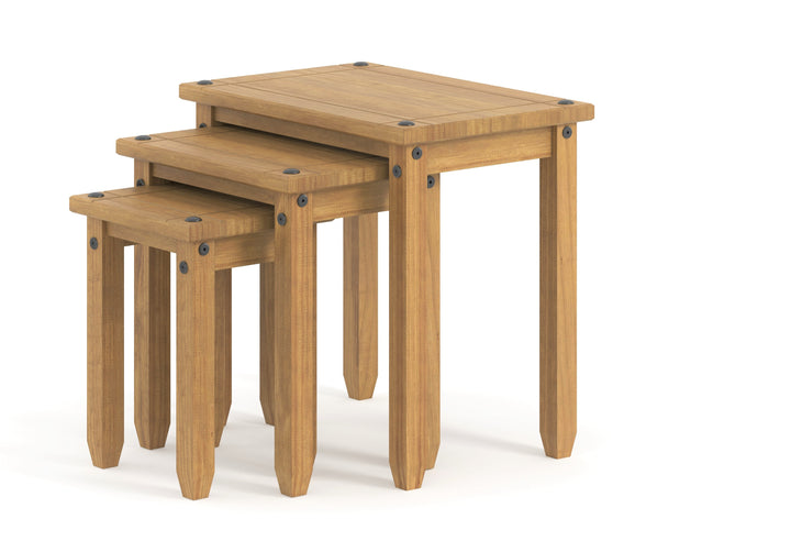 Corona Nest Of Tables Antique Waxed Pine  (DHD) Image 4