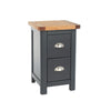 Dunkeld 2 Drawer Petite Bedside Cabinet Midnight Blue Antique Oak Effect Wax (DHD) Image 3