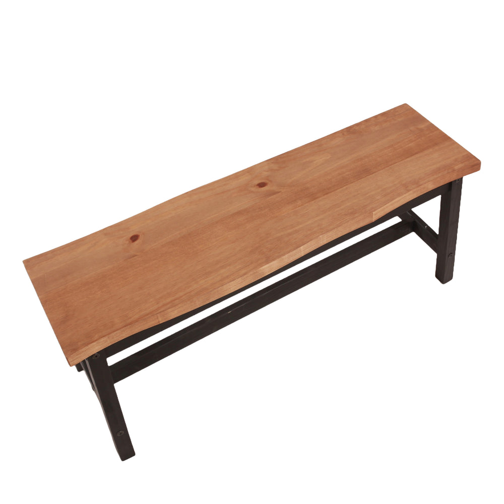 Corona Black Live Edge Single Dining Bench (Pair) Black Antique Waxed Pine (DHD) Image 2